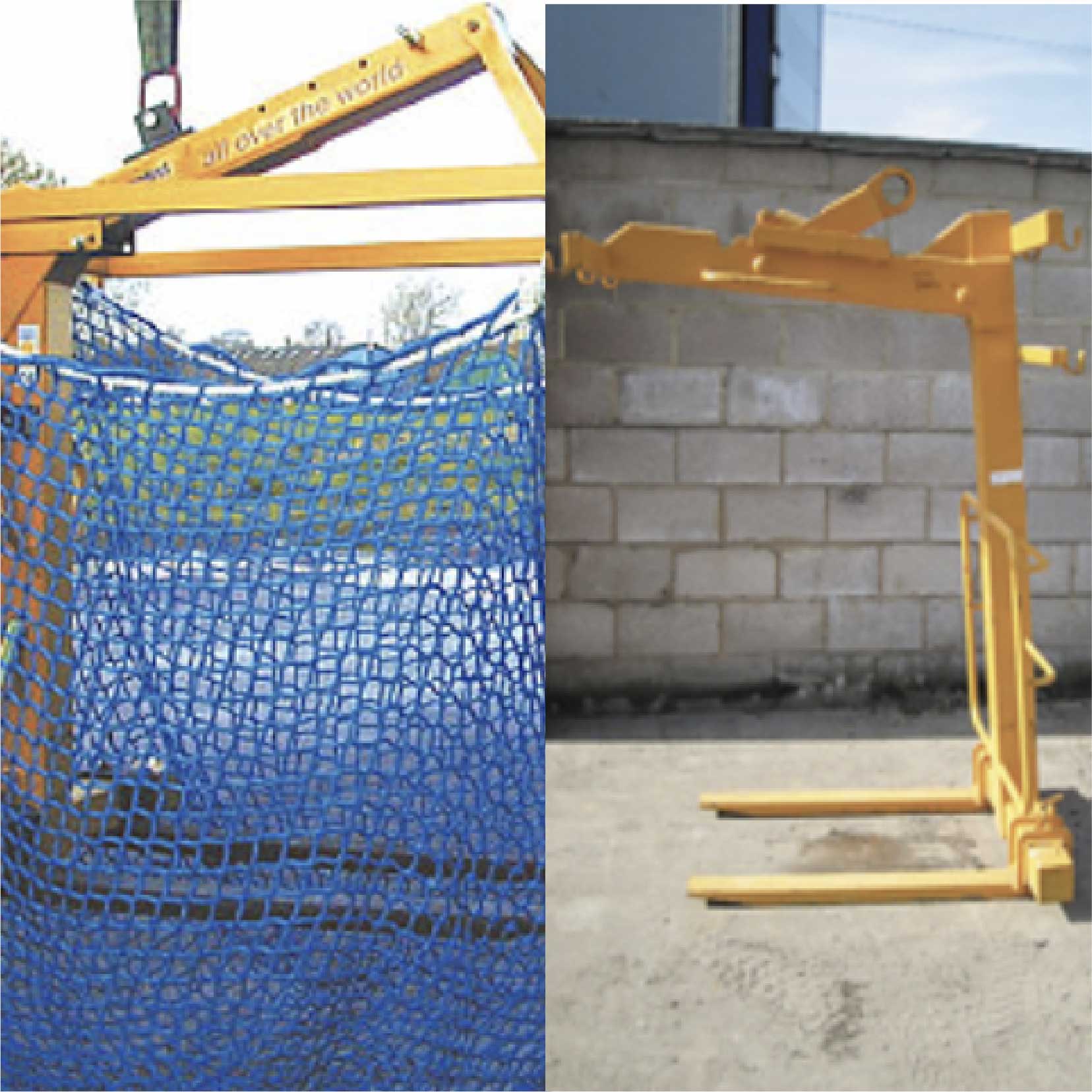 crane forks and safety nets